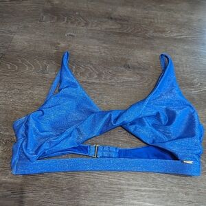 Boamar blue shimmer twisted swimsuit top, Free People, L